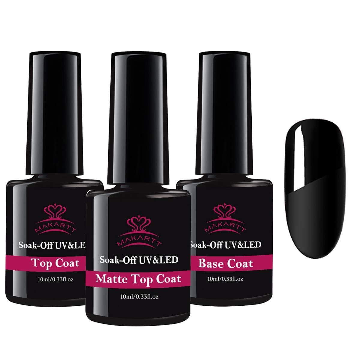 Professional Grade Glossy, Matte & Base Coat Set PolyGel Nails UK
