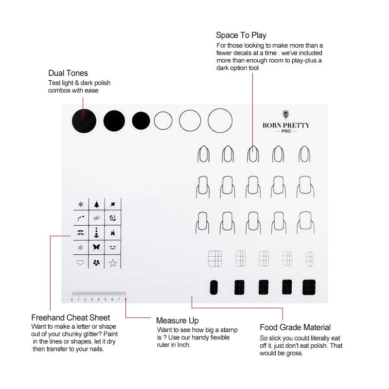 Silicone Nail Art Stamping Mat - Born Pretty