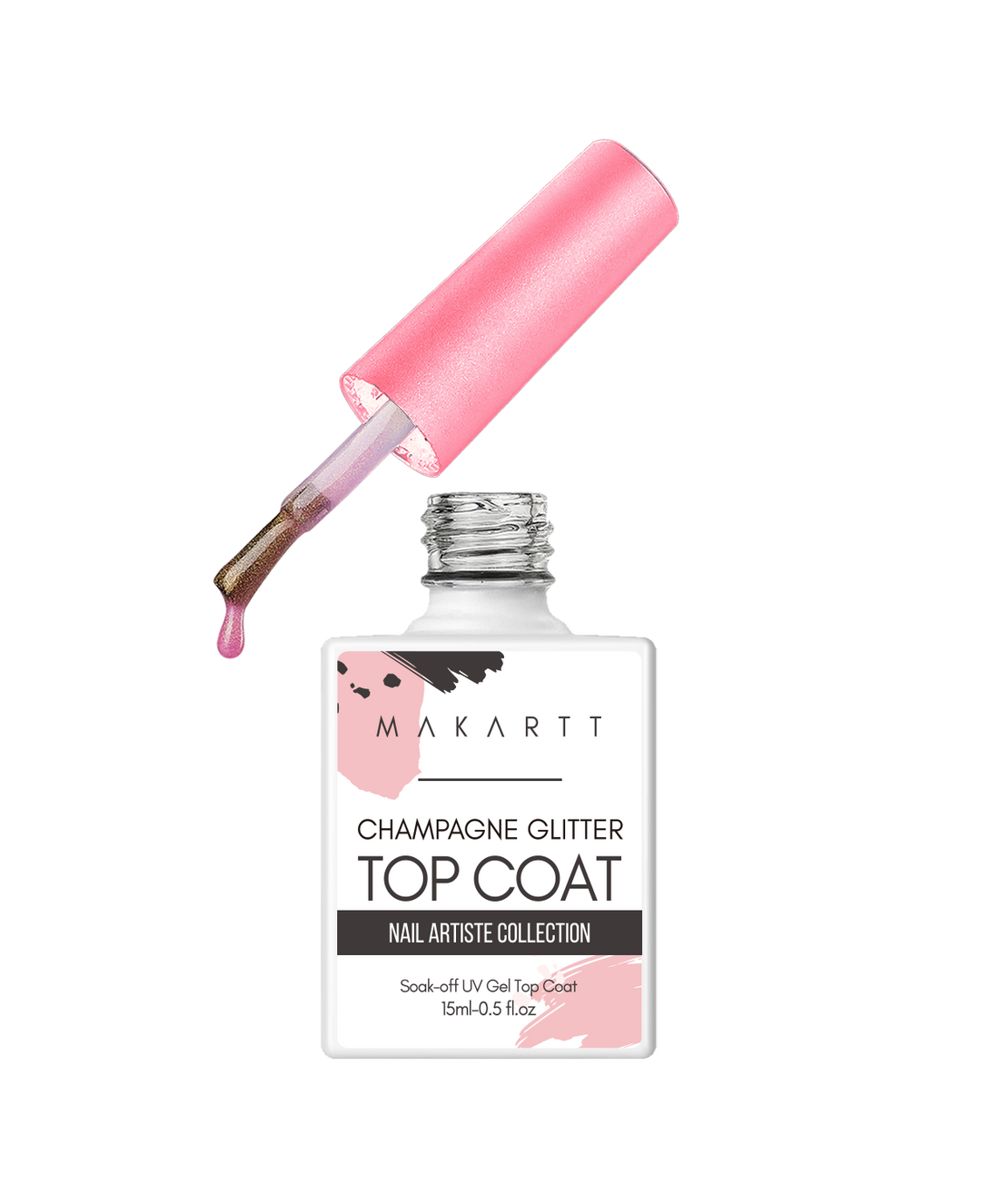 Makartt Champagne Glitter Top Coat (15ml)