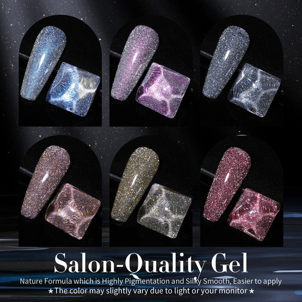 Reflective Glitter 6-Colour Gel Polish Set