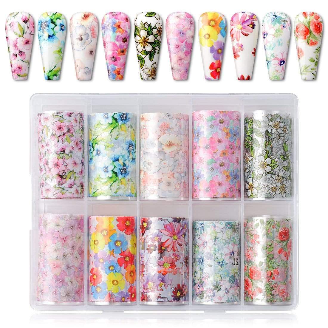 "Blooming Flowers" Nail Foil Transfer Stickers