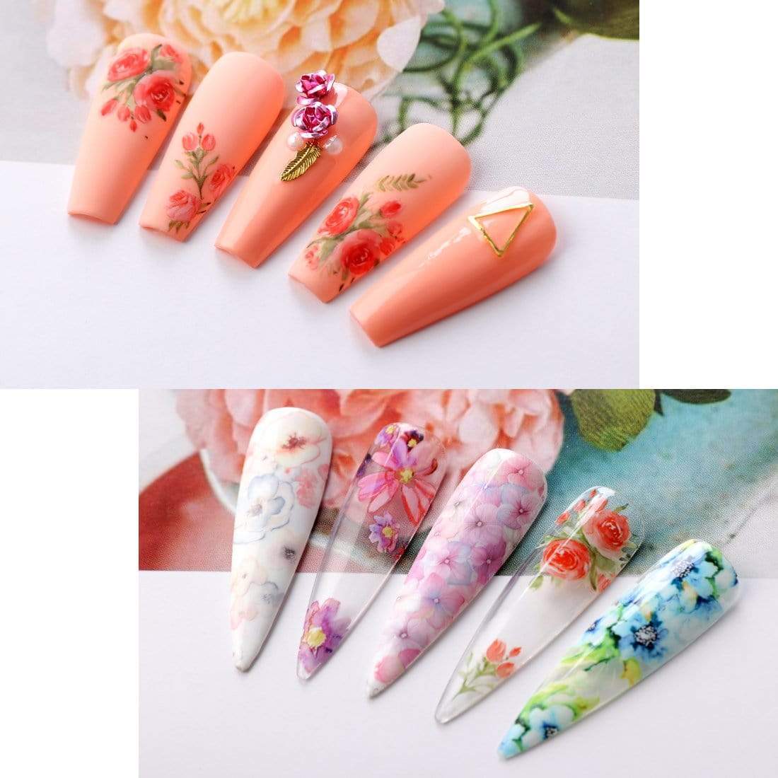 "Blooming Flowers" Nail Foil Transfer Stickers