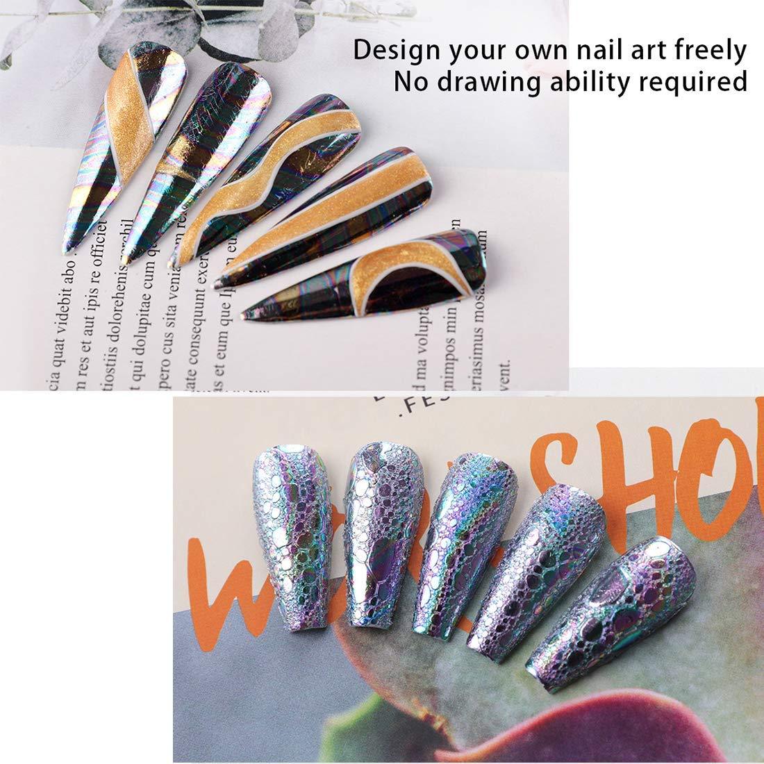 Nail Foil Transfer Glue & Foil Stickers Set