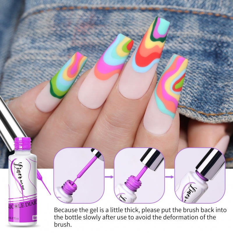 NICOLE DIARY 12-Colour Liner (Candy Series) Gel Polish Set