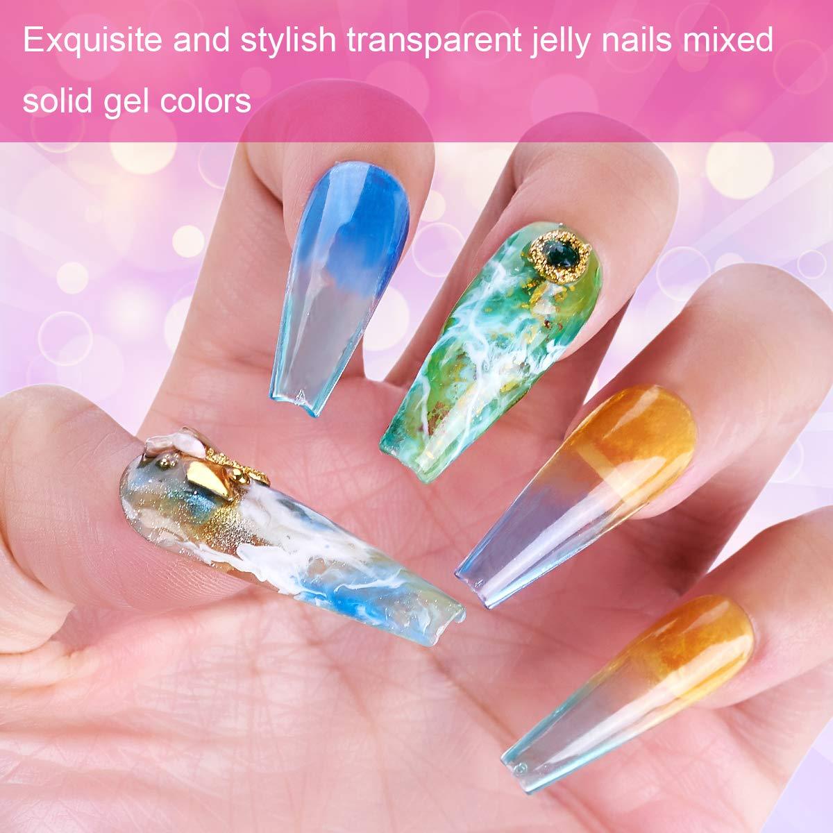 Crystal Jelly 6-Colour Gel Polish Set in "Rainbow"