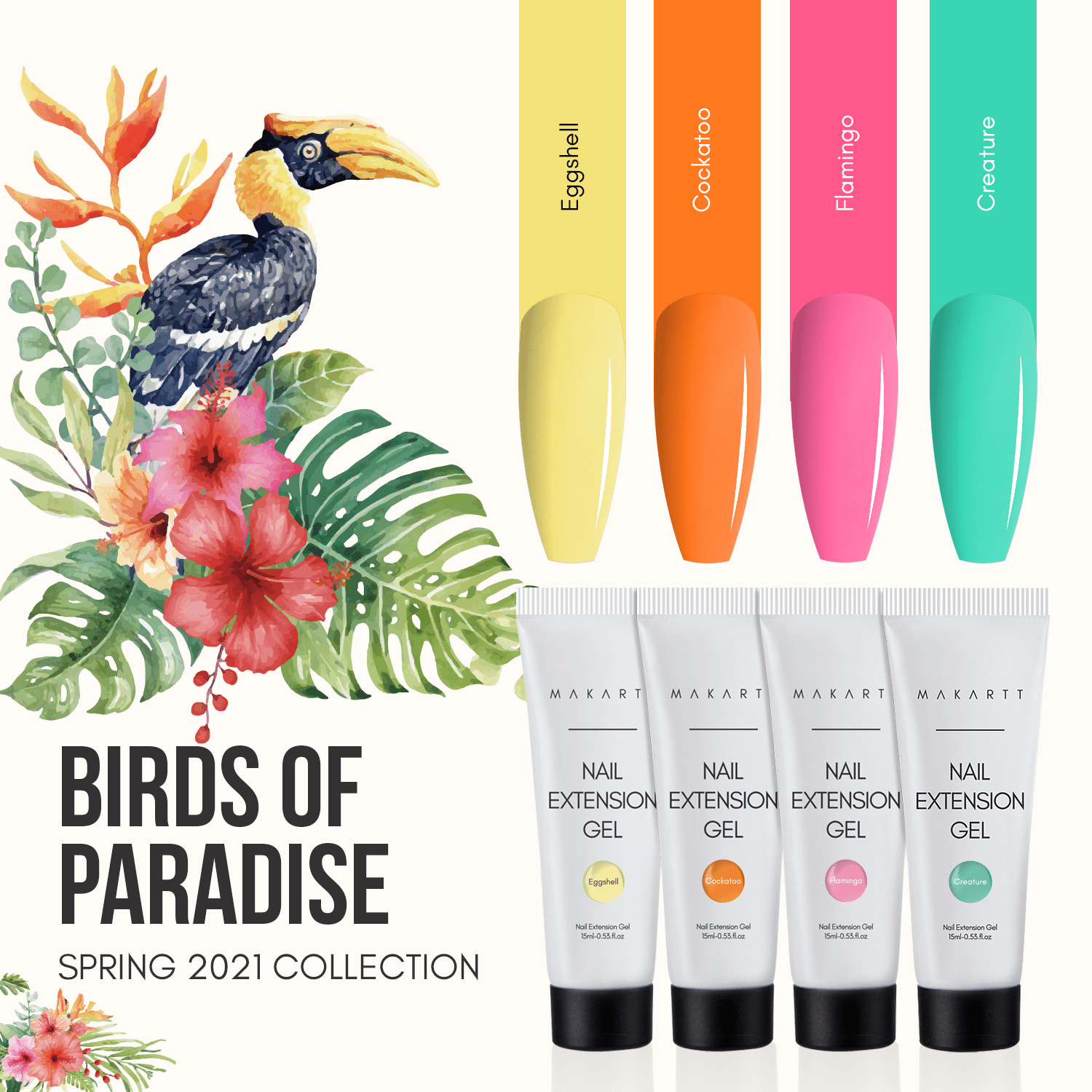 "Birds of Paradise" PolyGel 9pc Extension Gel Kit
