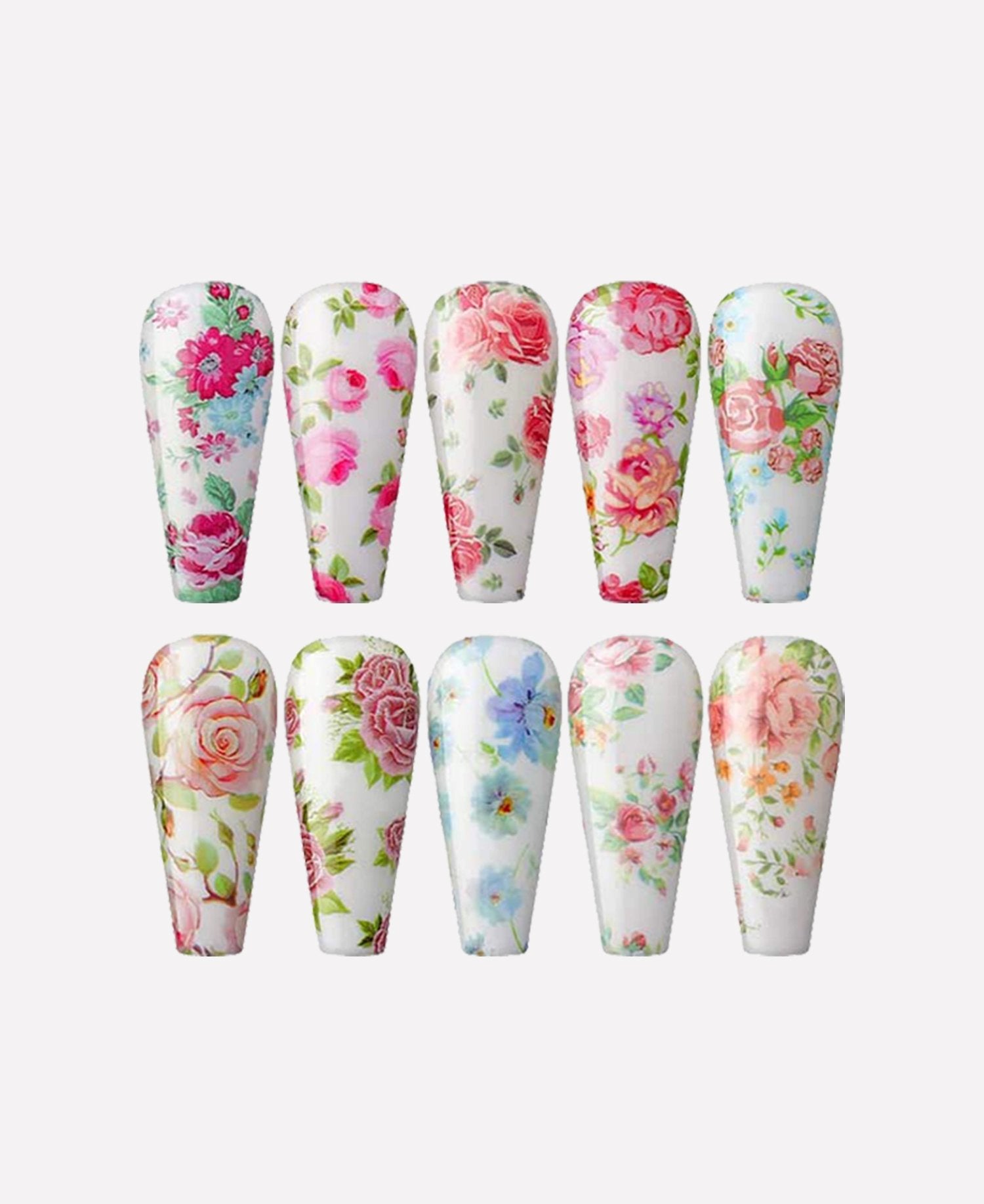 "Rose" Flowers Nail Foil Transfer Stickers