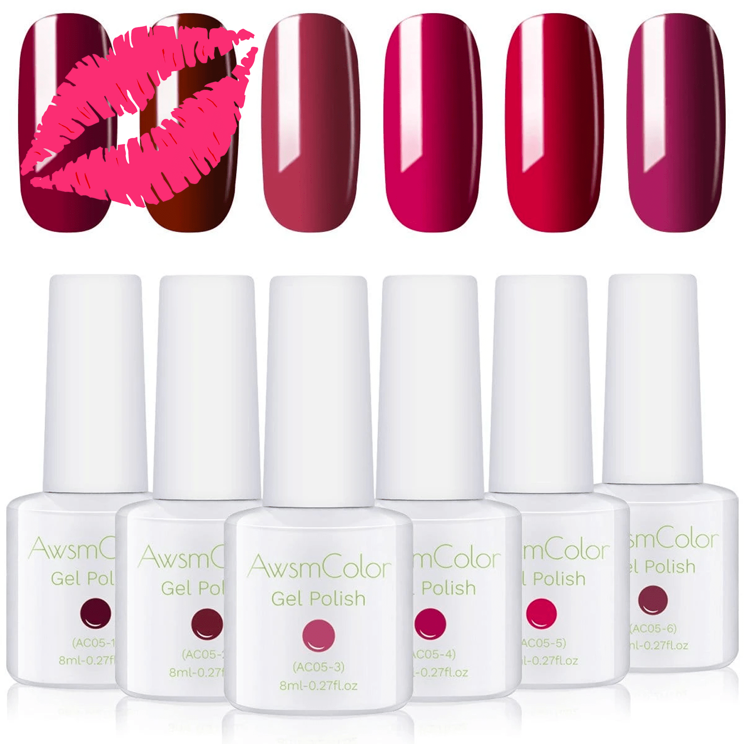 #GirlBoss Red 6-Colour Gel Polish Set