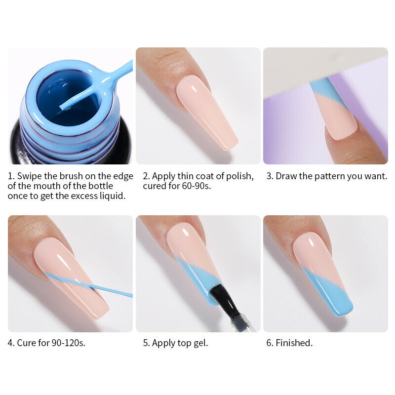 Nail Art Liner Gels - REFLECTIVE GLITTER range (6 colours)