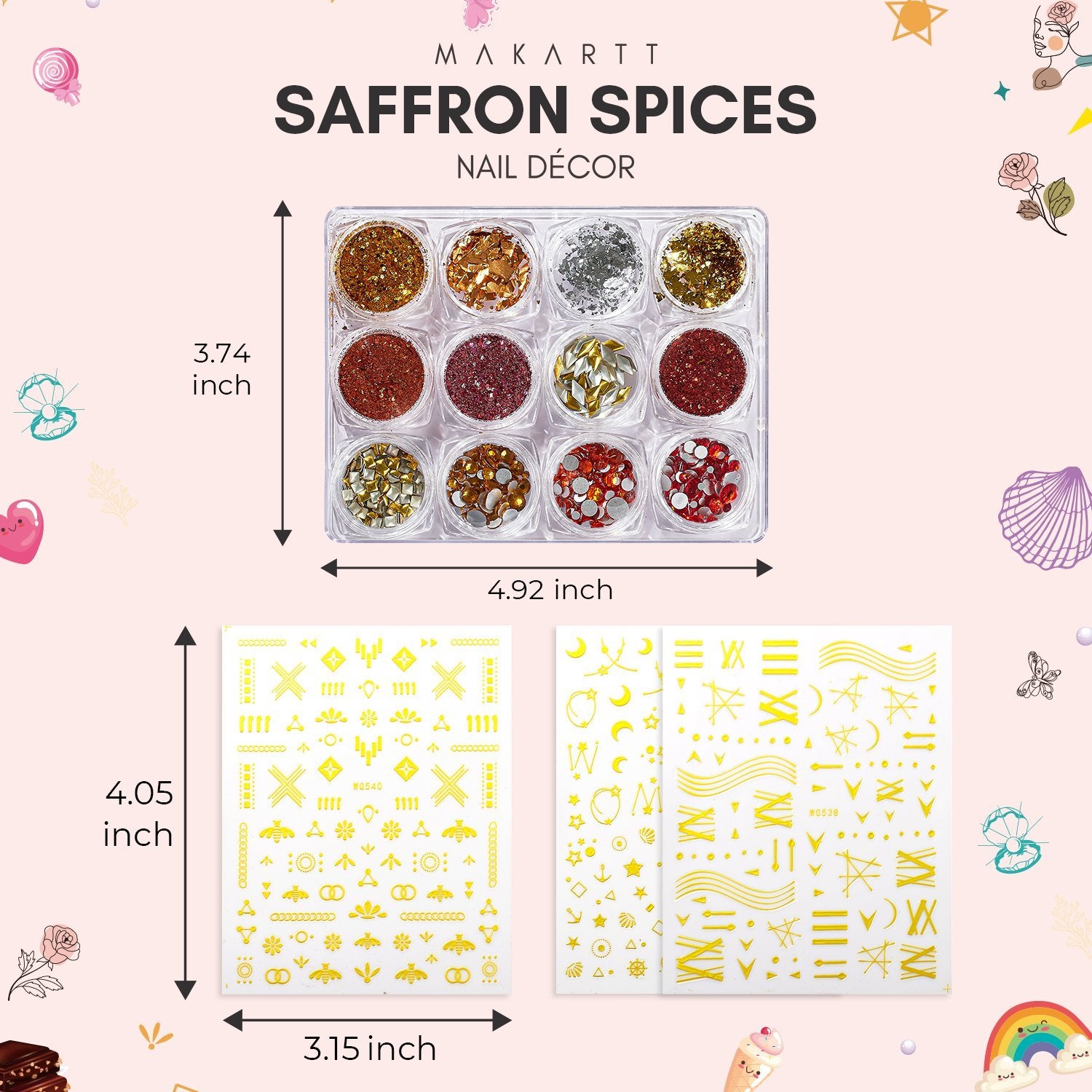 Saffron Spices Nail Decoration Set