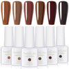 Load image into Gallery viewer, &quot;Retro Caramel Brown&quot; 6-Colour Gel Polish Set